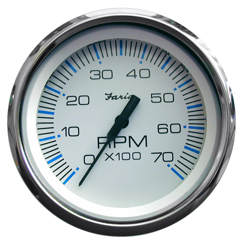 Suncoast Marine and Auto offers Faria Chesapeake White SS 4" Tachometer - 7000 RPM (Gas) (All Outboards) [33817]