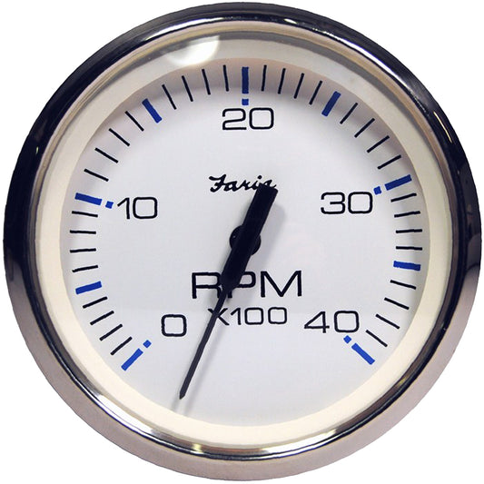 Suncoast Marine and Auto offers Faria Chesapeake White SS 4" Tachometer - 4000 RPM (Diesel) (Magnetic Pick-Up) [33818]