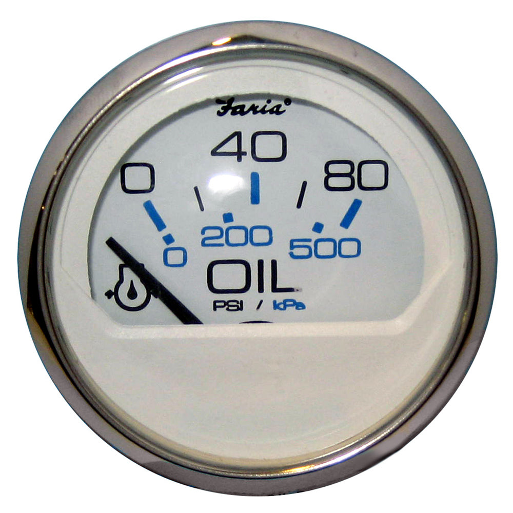 Suncoast Marine and Auto offers Faria Chesapeake White SS 2" Oil Pressure Gauge (80 PSI) [13802]