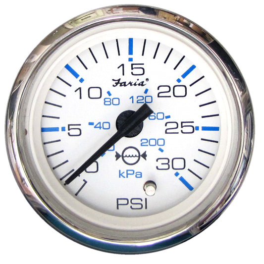 Suncoast Marine and Auto offers Faria Chesapeake White SS 2" Water Pressure Gauge (30 PSI) [13812]