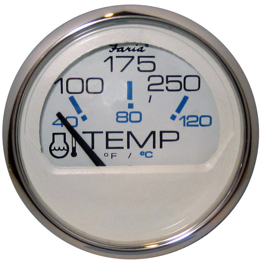 Suncoast Marine and Auto offers Faria Chesapeake White SS 2" Water Temperature Gauge (100-250 DegreeF) [13804]