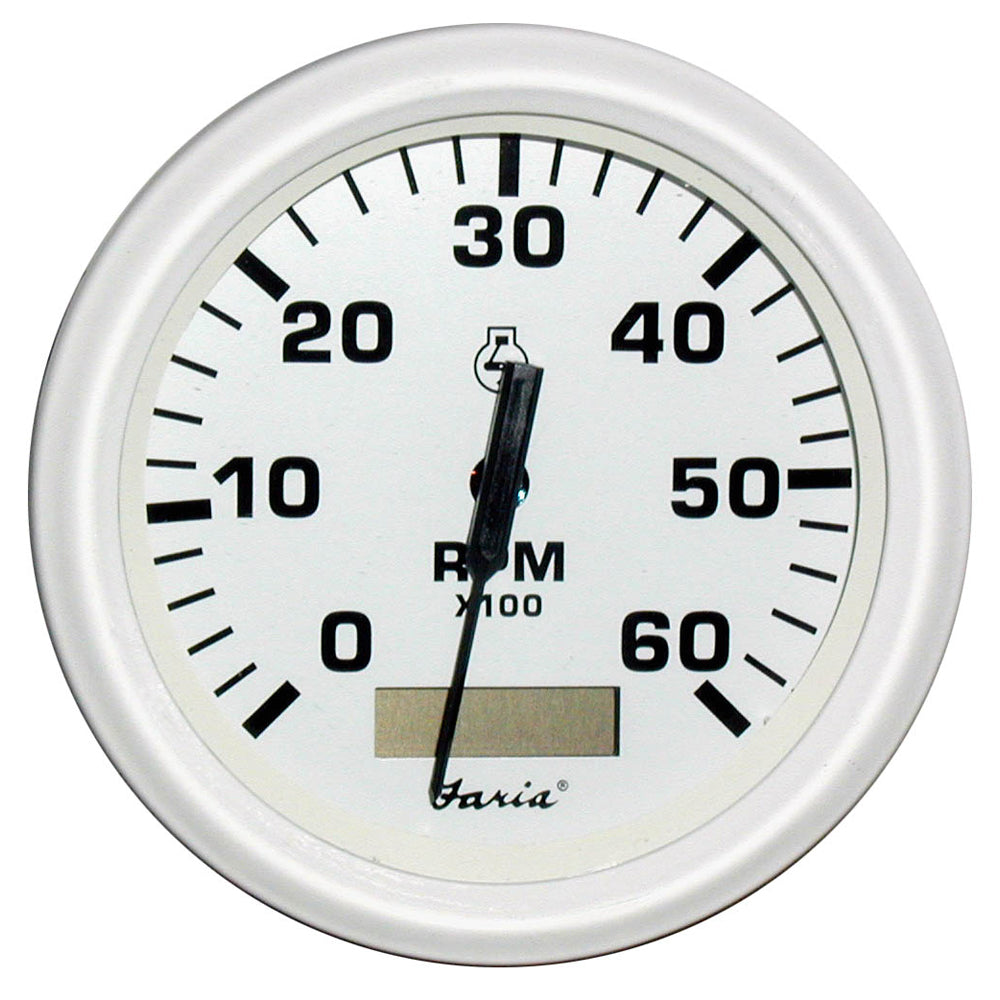 Suncoast Marine and Auto offers Faria Dress White 4" Tachometer w/Hourmeter - 6000 RPM (Gas) (Inboard) [33132]