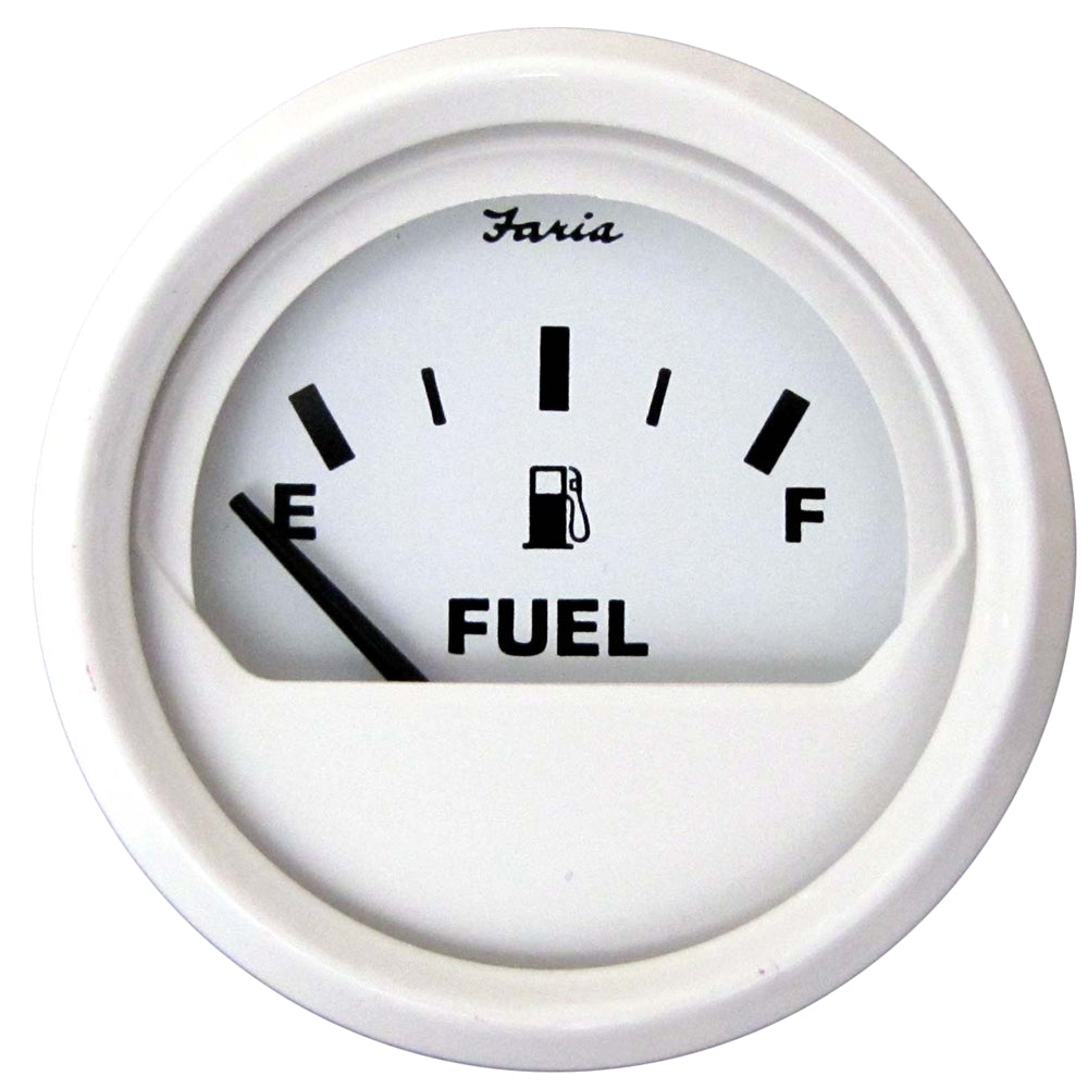 Suncoast Marine and Auto offers Faria Dress White 2" Fuel Level Gauge (E-1/2-F) [13101]