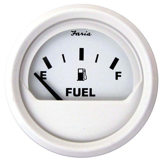 Suncoast Marine and Auto offers Faria Dress White 2" Fuel Level Gauge (E-1/2-F) [13101]