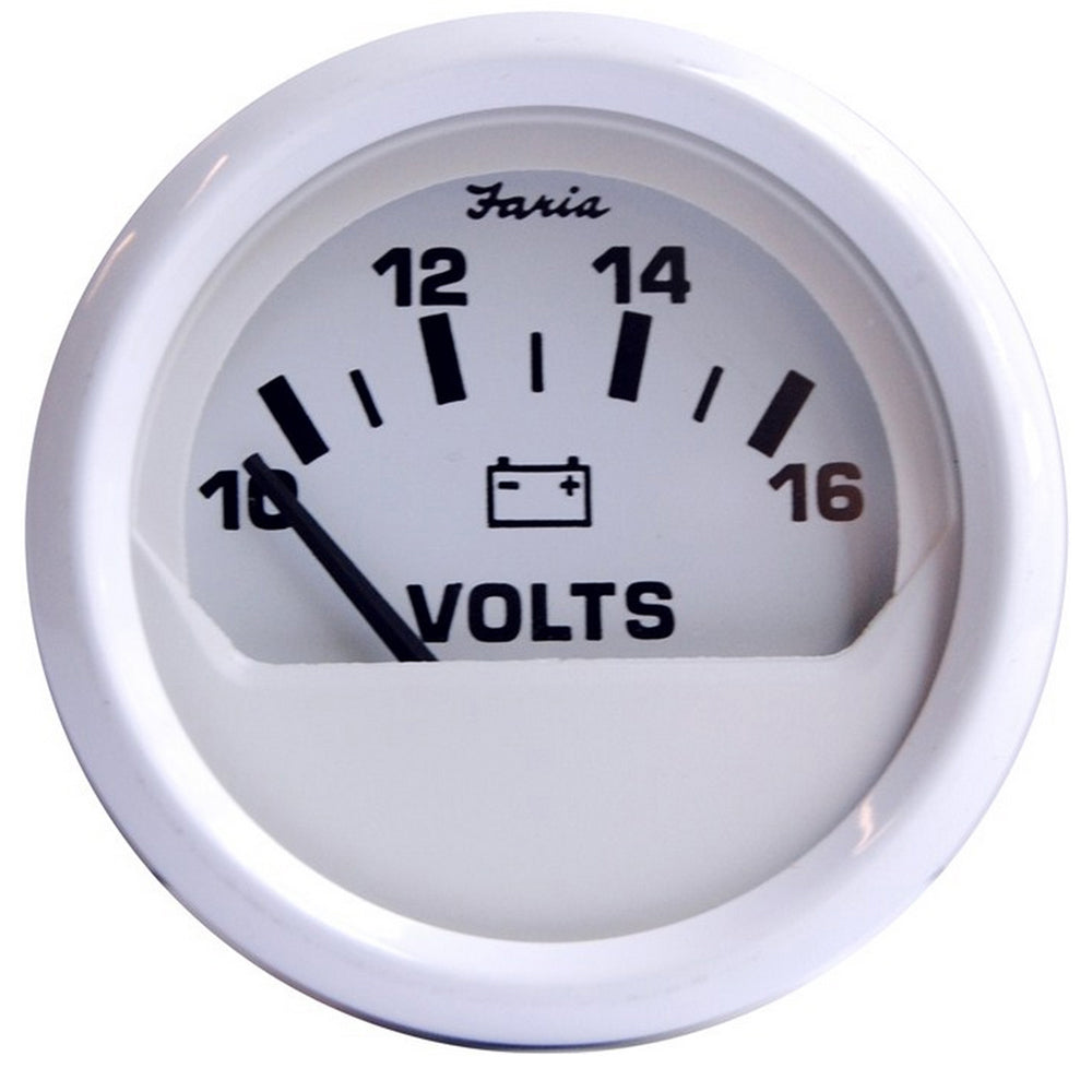 Suncoast Marine and Auto offers Faria Dress White 2" Voltmeter (10-16 VDC) [13120]