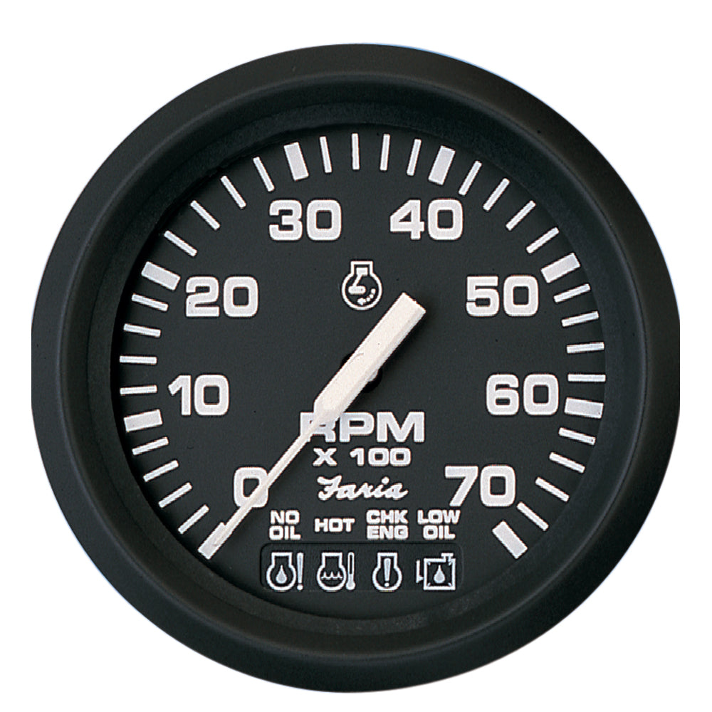 Suncoast Marine and Auto offers Faria Euro Black 4" Tachometer w/Systemcheck 7000 RPM (Gas) f/ Johnson / Evinrude Outboard) [32850]