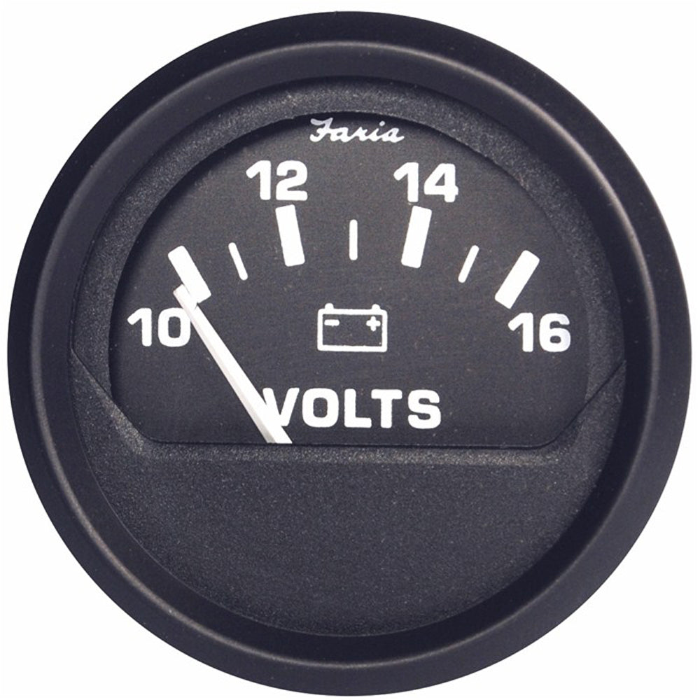 Suncoast Marine and Auto offers Faria Euro Black 2" Voltmeter (10-16 V) [12821]