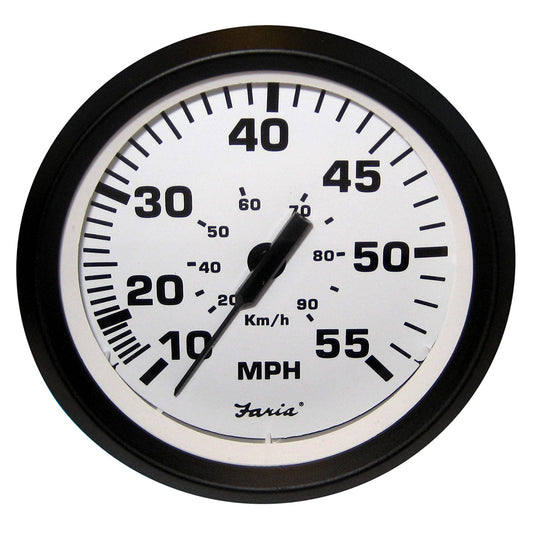 Suncoast Marine and Auto offers Faria Euro White 4" Speedometer - 55MPH (Pitot) [32909]