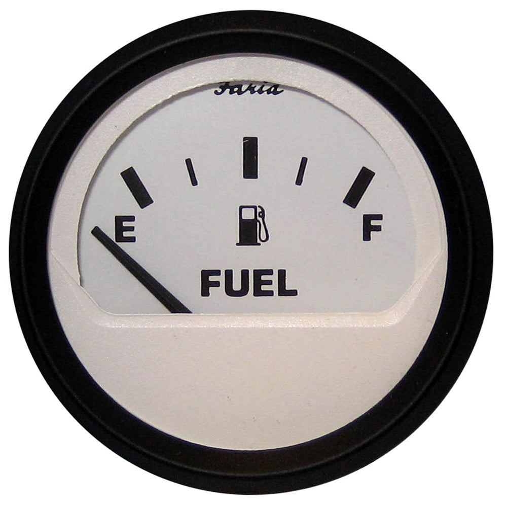 Suncoast Marine and Auto offers Faria Euro White 2" Fuel Level Gauge (E-1/2-F) [12901]