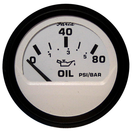 Suncoast Marine and Auto offers Faria Euro White 2" Oil Pressure Gauge (80 PSI) [12902]