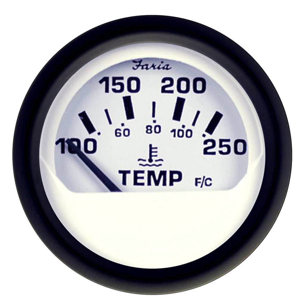 Suncoast Marine and Auto offers Faria Euro White 2" Water Temperature Gauge (100-250 DegreeF) [12904]