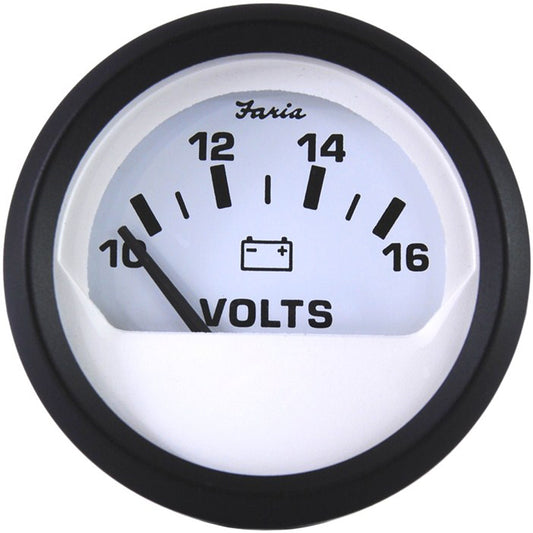 Suncoast Marine and Auto offers Faria Euro White 2" Voltmeter (10-16 VDC) [12911]