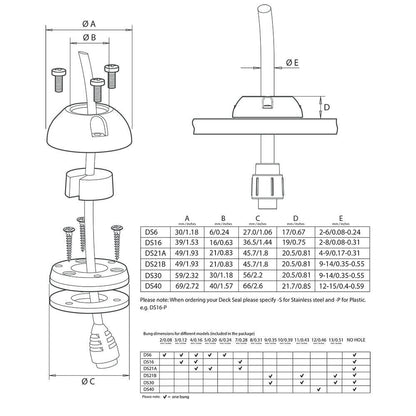 Suncoast Marine and Auto offers Scanstrut DS6-P Vertical Cable Seal [DS6-P]