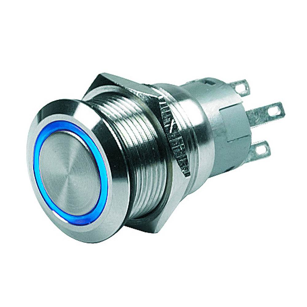 Suncoast Marine and Auto offers BEP Push Button Switch - 24V Momentary (On)/Off - Blue LED [80-511-0008-01]