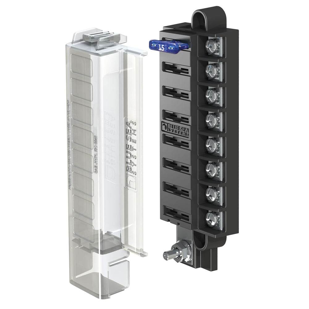 Suncoast Marine and Auto offers Blue Sea 5046 ST Blade Compact Fuse Blocks - 8 Circuits w/Cover [5046]