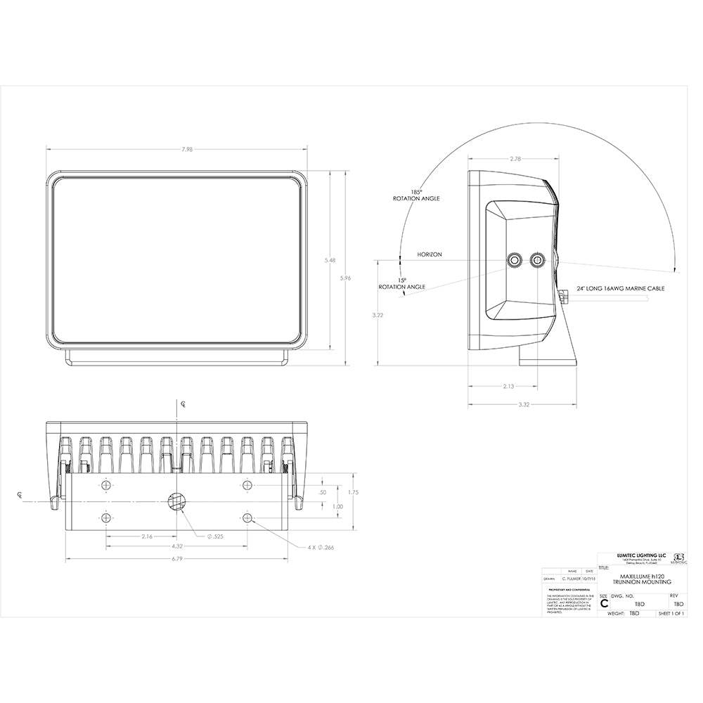 Suncoast Marine and Auto offers Lumitec Maxillume h120 - Trunnion Mount Flood Light - White Housing - White Dimming [101346]