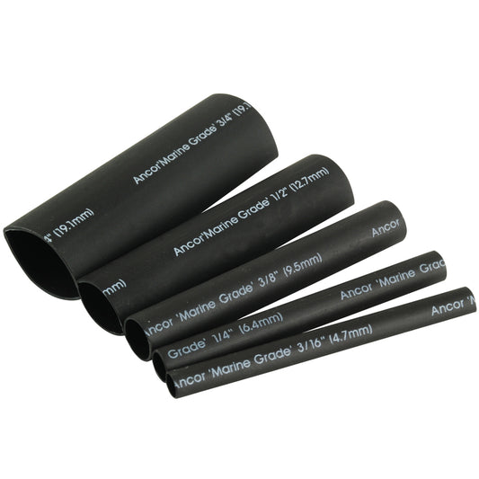 Suncoast Marine and Auto offers Ancor Adhesive Lined Heat Shrink Tubing Kit - 8-Pack, 3", 20 to 2/0 AWG, Black [301503]