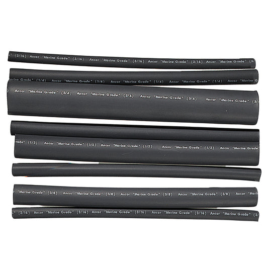 Suncoast Marine and Auto offers Ancor Adhesive Lined Heat Shrink Tubing - Assorted 8-Pack, 6", 20-2/0 AWG, Black [301506]