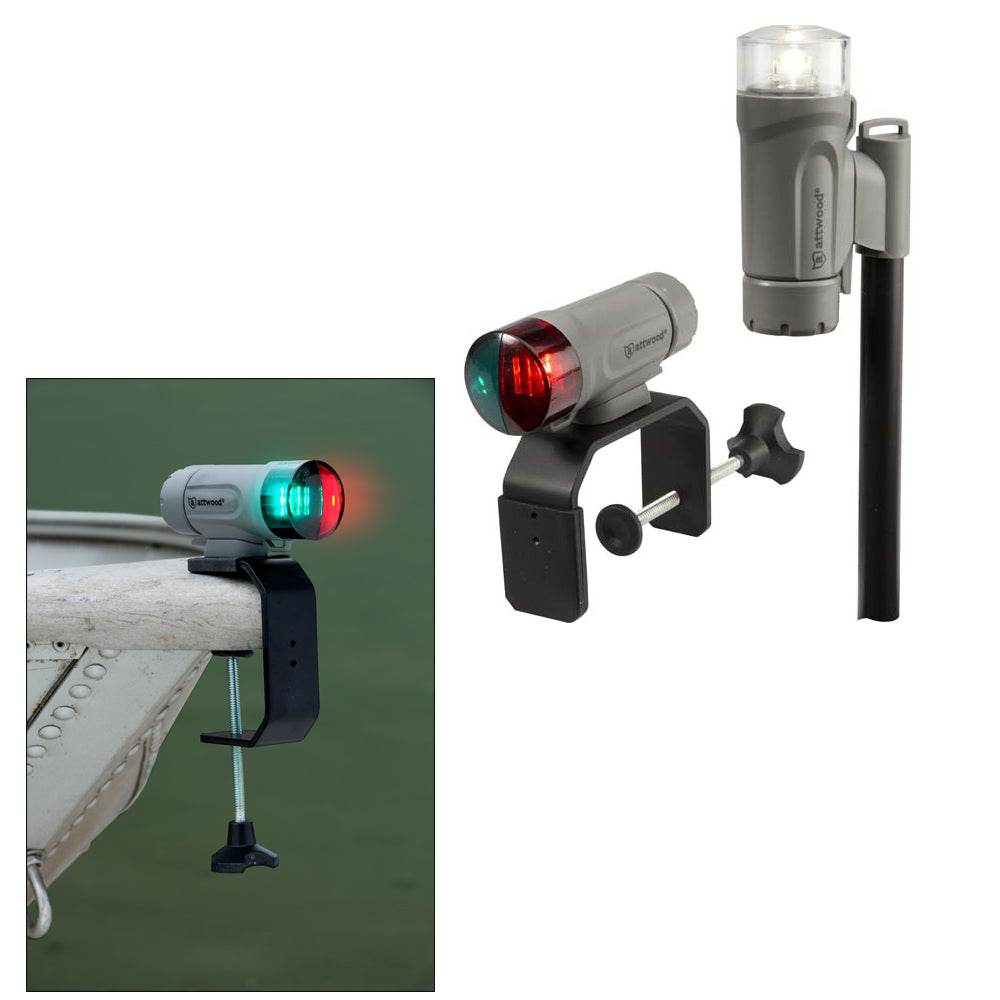 Suncoast Marine and Auto offers Attwood PaddleSport Portable Navigation Light Kit - C-Clamp, Screw Down or Adhesive Pad - Gray [14194-7]