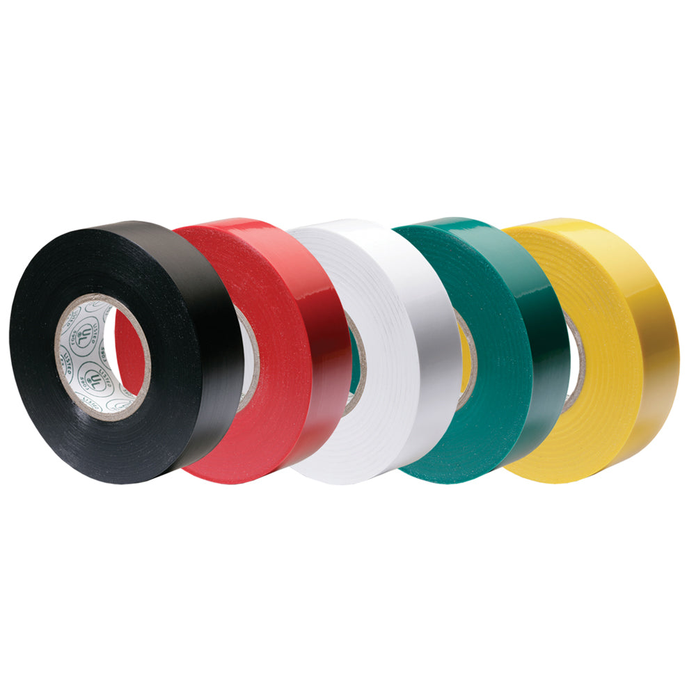 Suncoast Marine and Auto offers Ancor Premium Assorted Electrical Tape - 1/2" x 20' - Black / Red / White / Green / Yellow [339066]