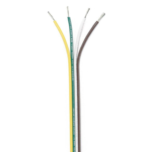 Suncoast Marine and Auto offers Ancor Ribbon Bonded Cable - 16/4 AWG - Brown/Green/White/Yellow - Flat - 100' [154510]