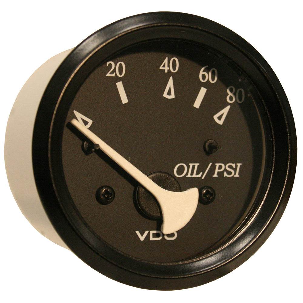 Suncoast Marine and Auto offers VDO Cockpit Marine Oil Pressure Gauge - 80 PSI - Black Dial/Bezel [350-11800]