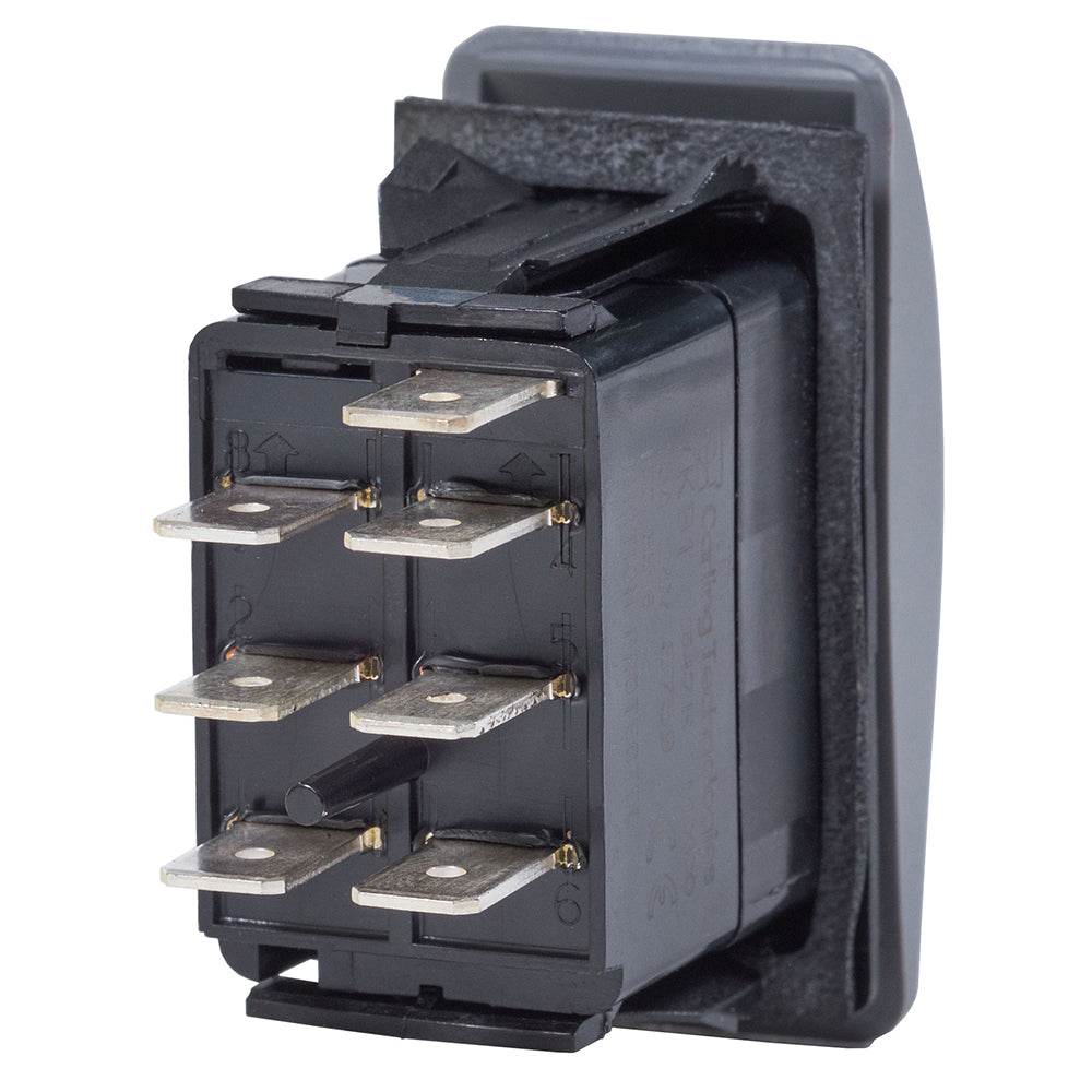 Suncoast Marine and Auto offers Blue Sea 7937 Contura II Switch DPDT Black - (ON)-OFF-ON [7937]