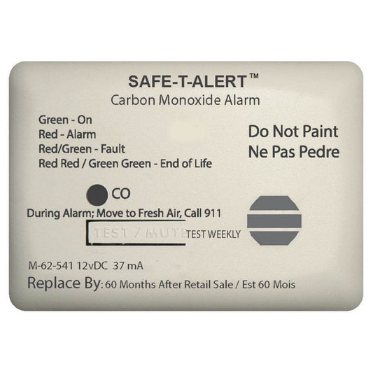 Suncoast Marine and Auto offers Safe-T-Alert 62 Series Carbon Monoxide Alarm - 12V - 62-541-Marine Surface Mount - White [62-541-MARINE]