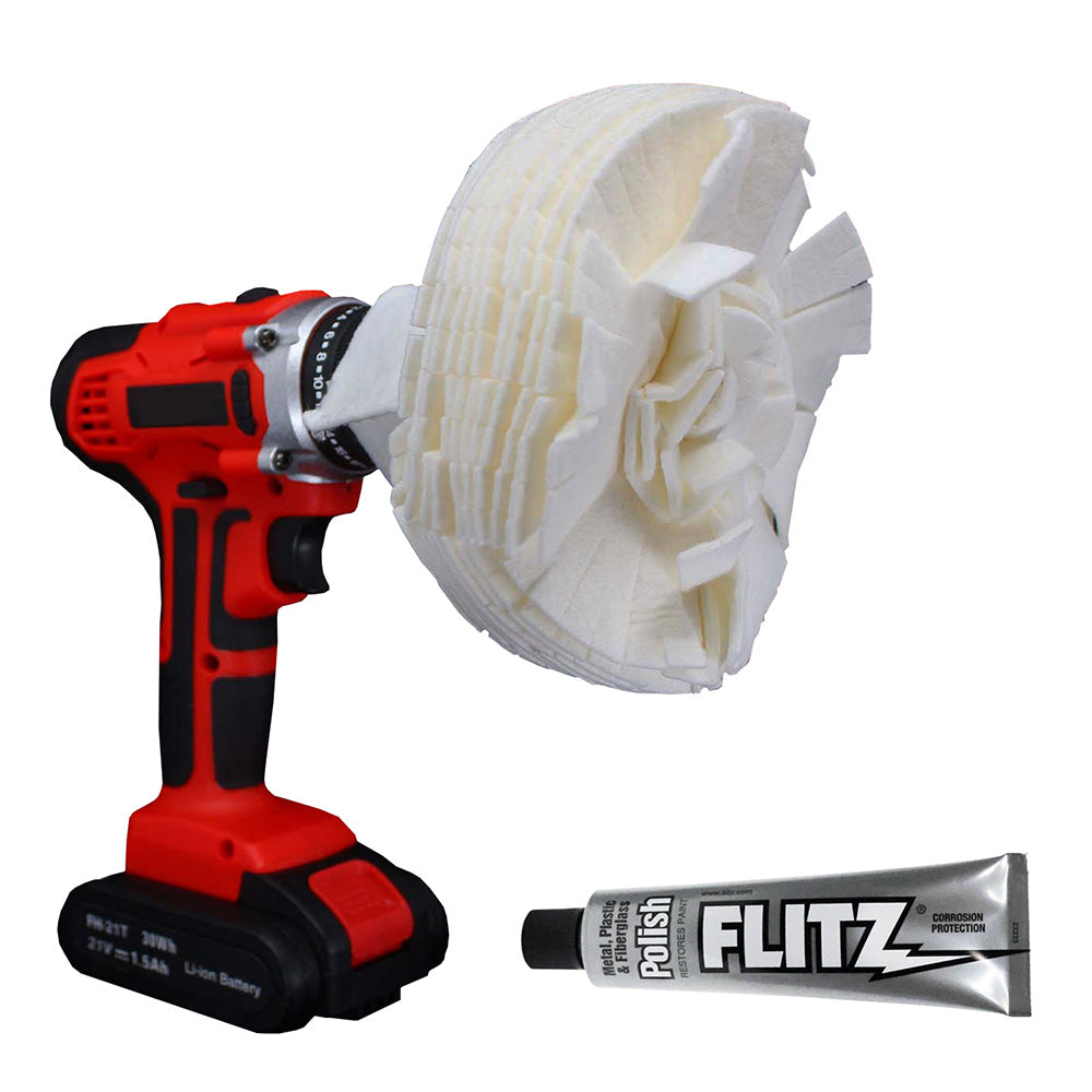 Suncoast Marine and Auto offers Flitz Buff Ball - Extra Large 7" - White w/1.76oz Tube Flitz Polish [WB 201-50]