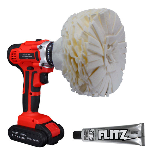 Suncoast Marine and Auto offers Flitz Buff Ball - Large 5" - White w/1.76oz Tube Flitz Polish [PB 101-50]