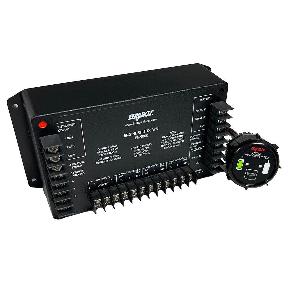 Suncoast Marine and Auto offers Fireboy-Xintex Engine Shutdown - 5 Circuit w/20A Relays - Round Display [ES-5000-01]