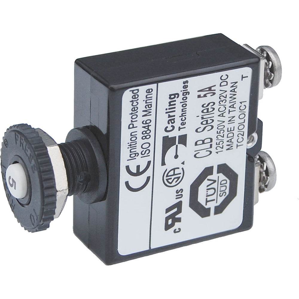 Suncoast Marine and Auto offers Blue Sea Push Button Reset Only Screw Terminal Circuit Breaker - 5 Amps [2130]