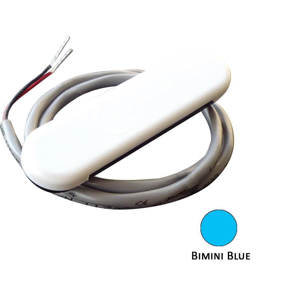 Suncoast Marine and Auto offers Shadow-Caster Courtesy Light w/2' Lead Wire - White ABS Cover - Bimini Blue - 4-Pack [SCM-CL-BB-4PACK]