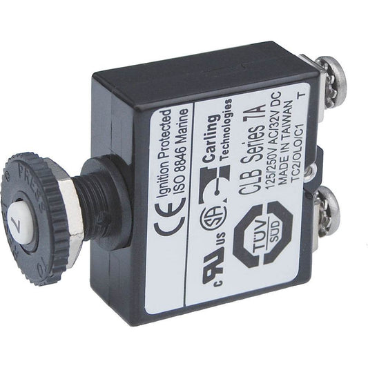 Suncoast Marine and Auto offers Blue Sea Push Button Reset Only Screw Terminal Circuit Breaker - 7 Amps [2131]