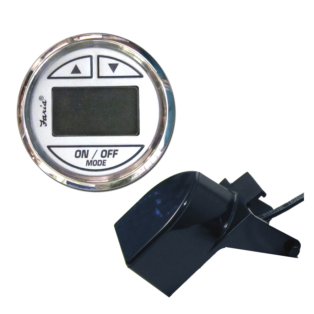 Suncoast Marine and Auto offers Faria Chesapeake White SS 2" Depth Sounder w/Transom Mount Transducer [13850]