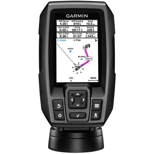 Suncoast Marine and Auto offers Garmin STRIKER 4 Fishfinder Worldwide Version w/77/200kHz - 4-Pin Transducer w/Transom & Trolling Motor Mounts [010-01550-01]