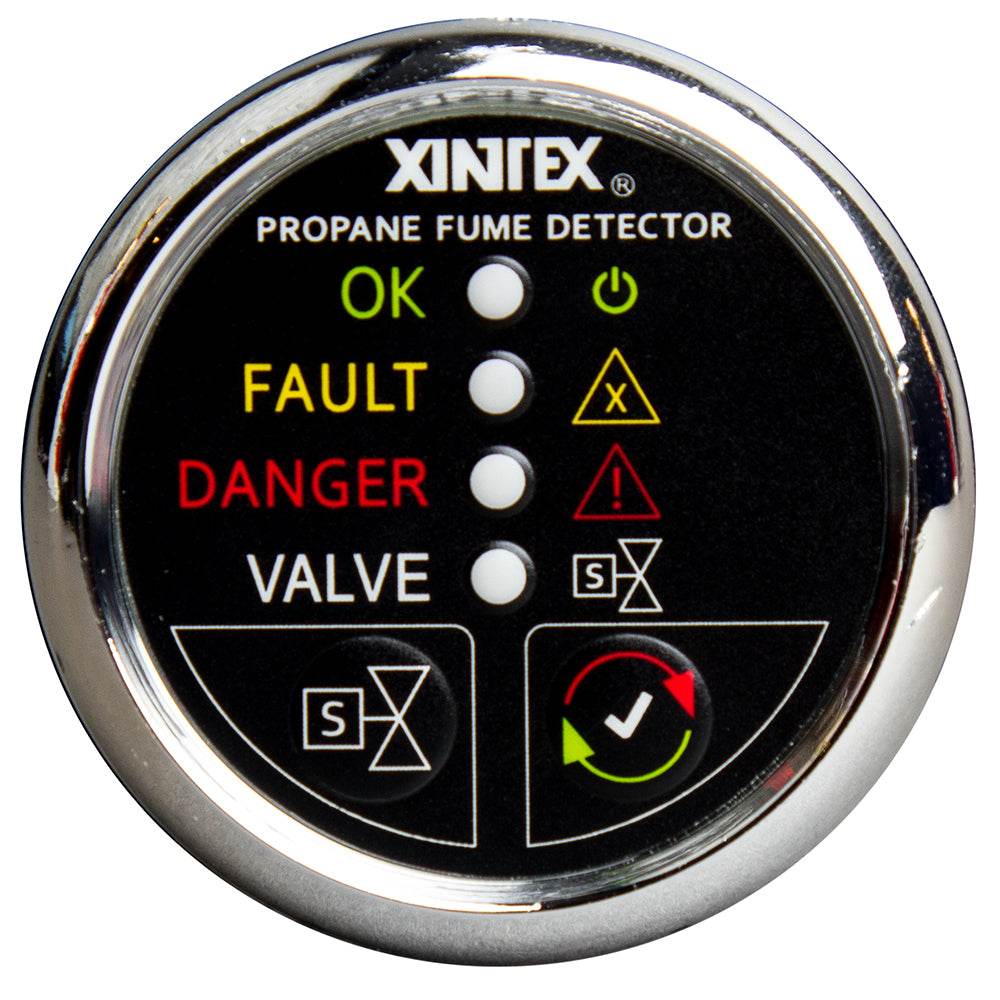 Suncoast Marine and Auto offers Fireboy-Xintex Propane Fume Detector w/Plastic Sensor Solenoid Valve - Chrome Bezel Display [P-1CS-R]