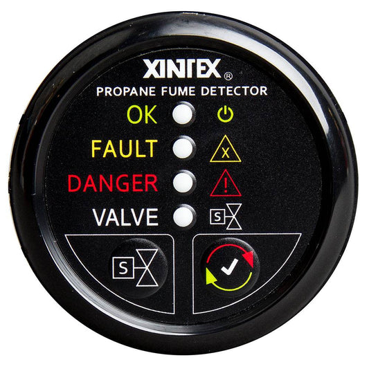 Suncoast Marine and Auto offers Fireboy-Xintex Propane Fume Detector w/Automatic Shut-Off Plastic Sensor - No Solenoid Valve - Black Bezel Display [P-1BNV-R]