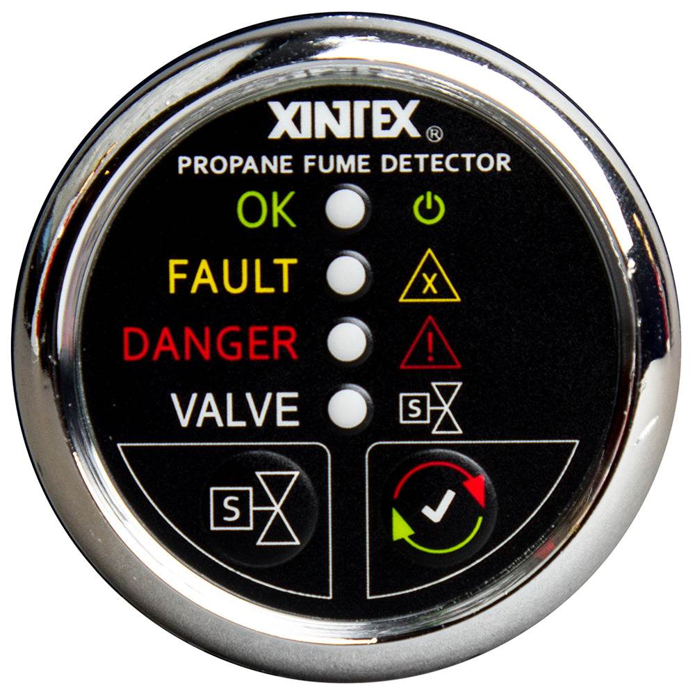 Suncoast Marine and Auto offers Fireboy-Xintex Propane Fume Detector w/Automatic Shut-Off Plastic Sensor - No Solenoid Valve - Chrome Bezel Display [P-1CNV-R]