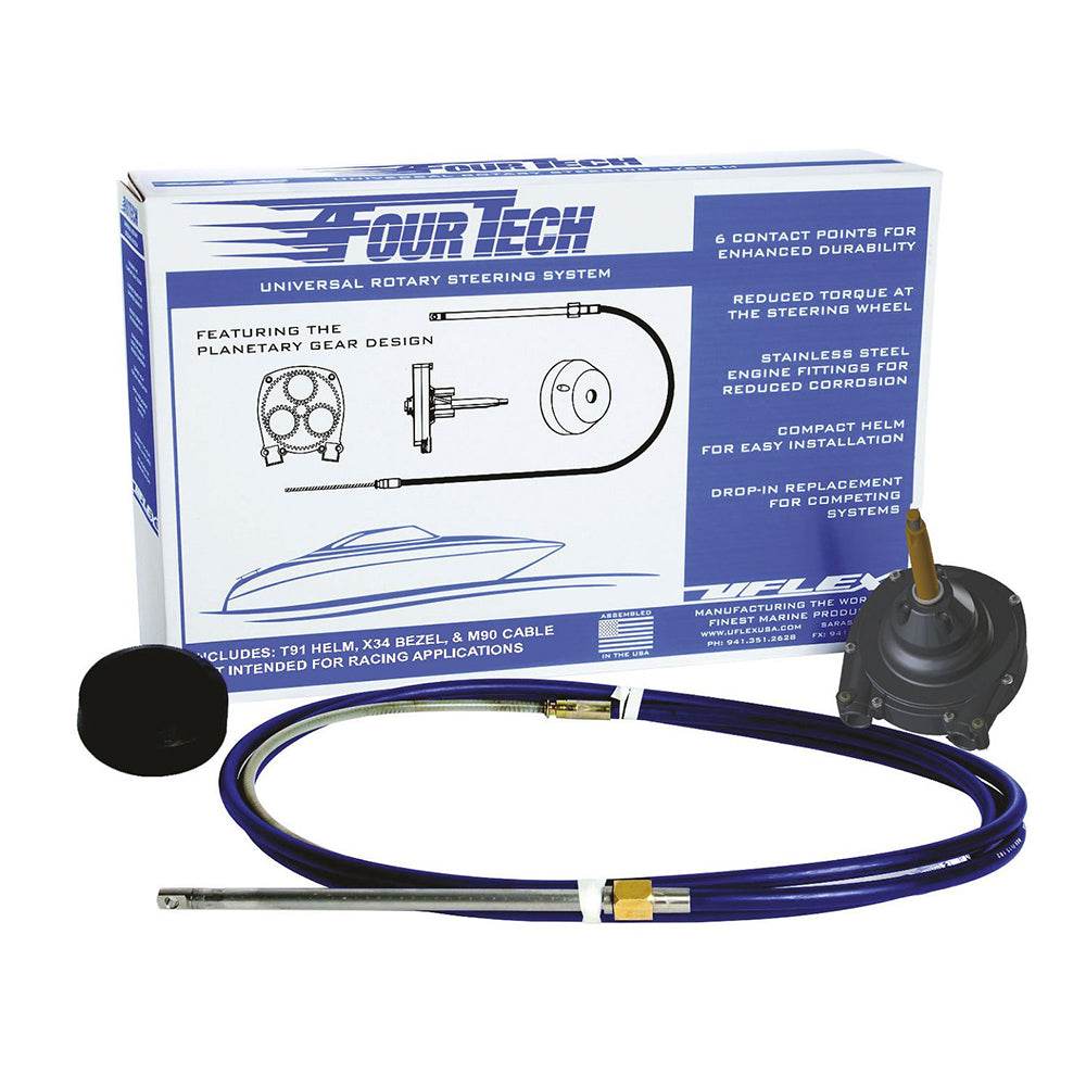 Suncoast Marine and Auto offers Uflex Fourtech 9' Mach Rotary Steering System w/Helm, Bezel & Cable [FOURTECH09]