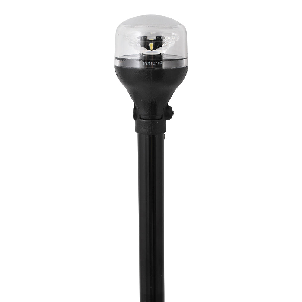 Suncoast Marine and Auto offers Attwood LightArmor All-Around Light - 12" Black Pole - Black Horizontal Composite Base w/Adapter [5558-P12A7]