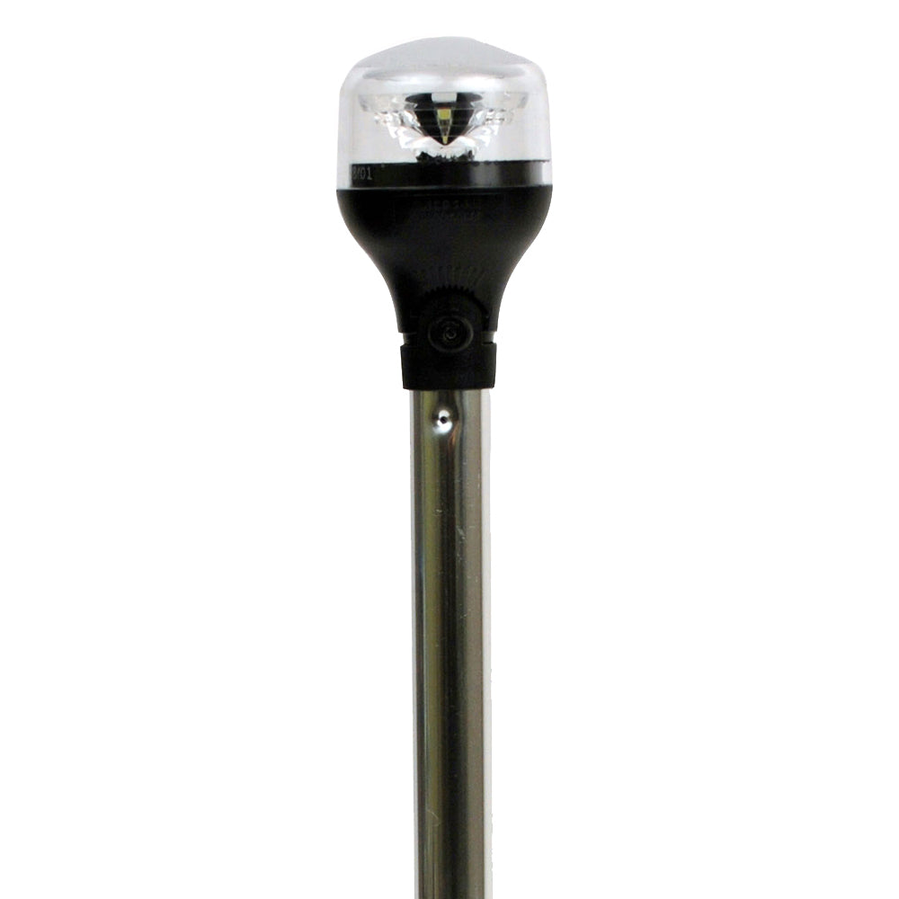 Suncoast Marine and Auto offers Attwood LightArmor Plug-In All-Around Light - 20" Aluminum Pole - Black Horizontal Composite Base w/Adapter [5550-PA20-7]