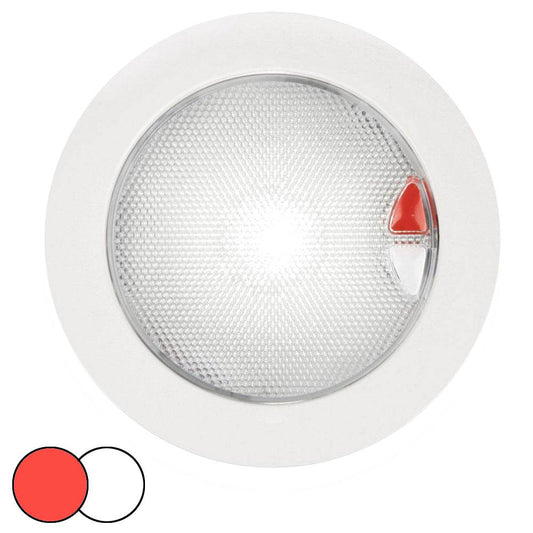 Suncoast Marine and Auto offers Hella Marine EuroLED 150 Recessed Surface Mount Touch Lamp - Red/White LED - White Plastic Rim [980630002]