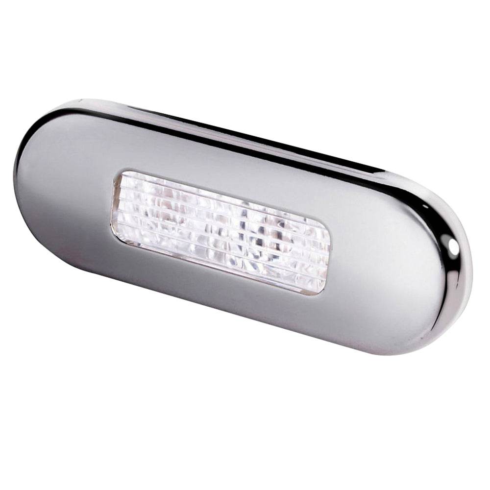 Suncoast Marine and Auto offers Hella Marine Surface Mount Oblong LED Courtesy Lamp - White LED - Stainless Steel Bezel [980869301]