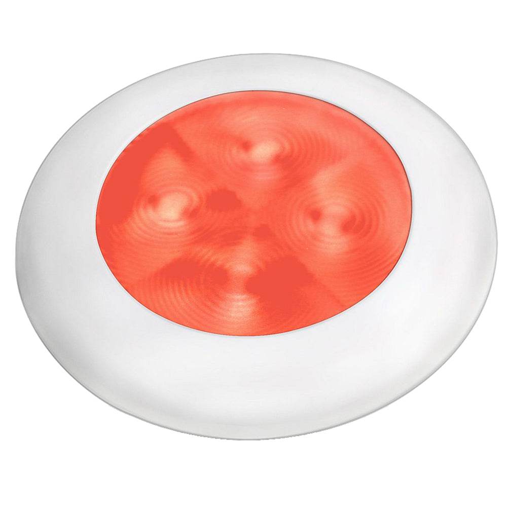 Suncoast Marine and Auto offers Hella Marine Slim Line LED 'Enhanced Brightness' Round Courtesy Lamp - Red LED - White Plastic Bezel - 12V [980507241]