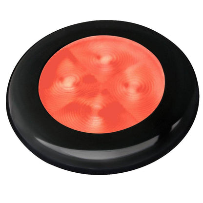 Suncoast Marine and Auto offers Hella Marine Slim Line LED 'Enhanced Brightness' Round Courtesy Lamp - Red LED - Black Plastic Bezel - 12V [980507251]