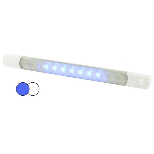 Suncoast Marine and Auto offers Hella Marine Surface Strip Light w/Switch - White/Blue LEDs - 12V [958121011]