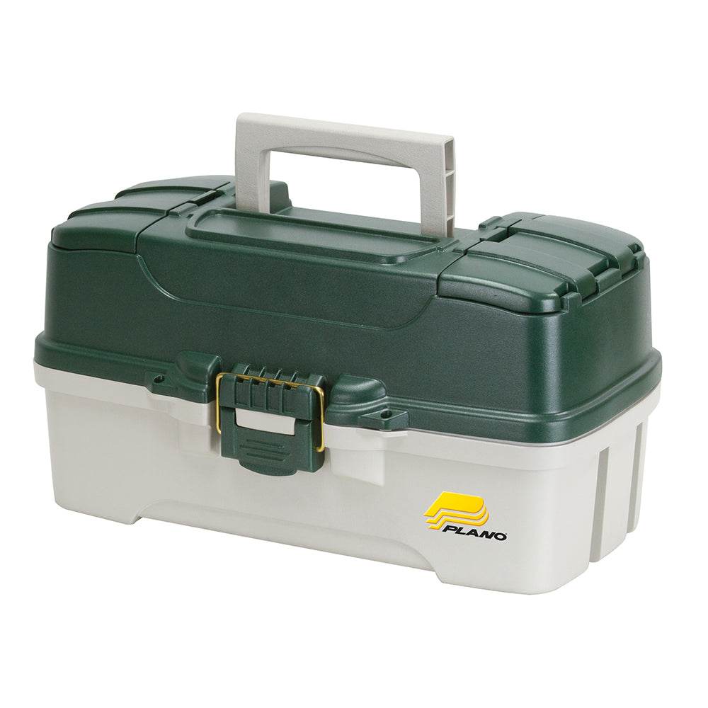 Suncoast Marine and Auto offers Plano 3-Tray Tackle Box w/Duel Top Access - Dark Green Metallic/Off White [620306]