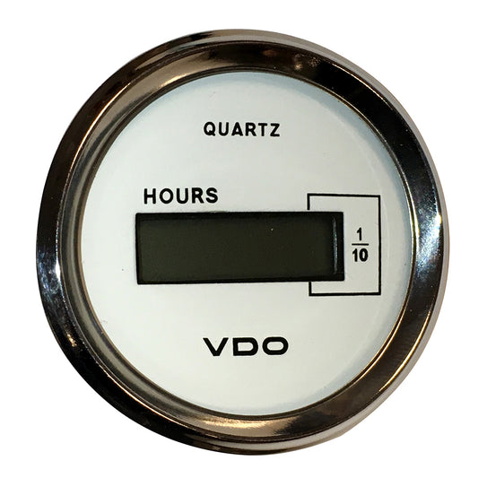 Suncoast Marine and Auto offers VDO Cockpit Marine 52mm (2-1/16") LCD Hourmeter - White Dial/Chrome Bezel [331-548]