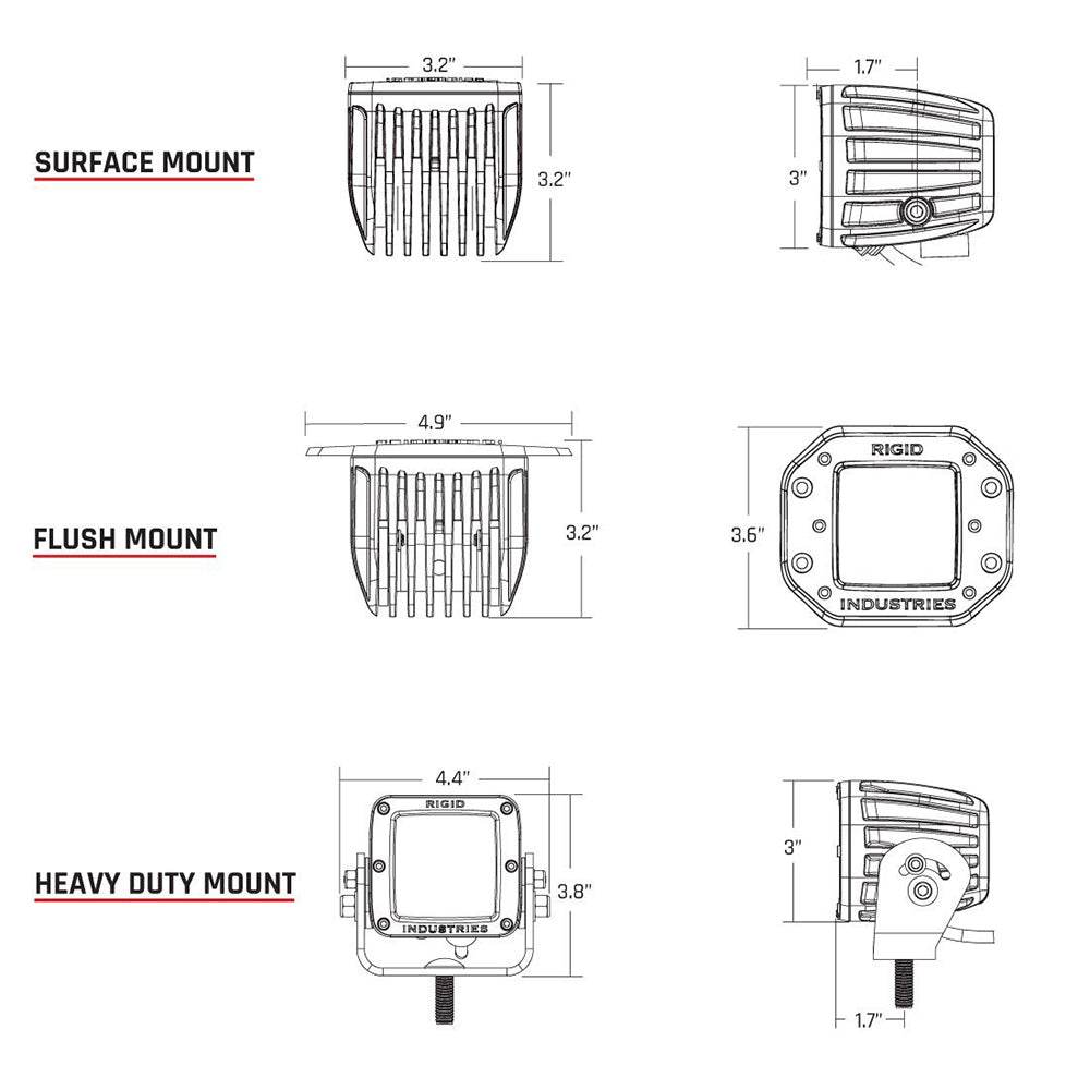 Suncoast Marine and Auto offers RIGID Industries D-Series PRO - Flush Mount - Diffused - Pair - Black [212513]